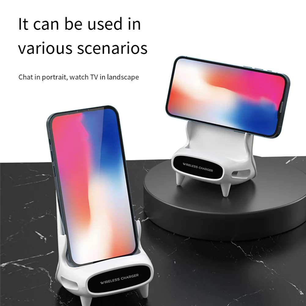 Stylish and Practical Wireless Charger Phone Stand Horizontal Charging Bracket Enjoy Convenient Charging and Viewing