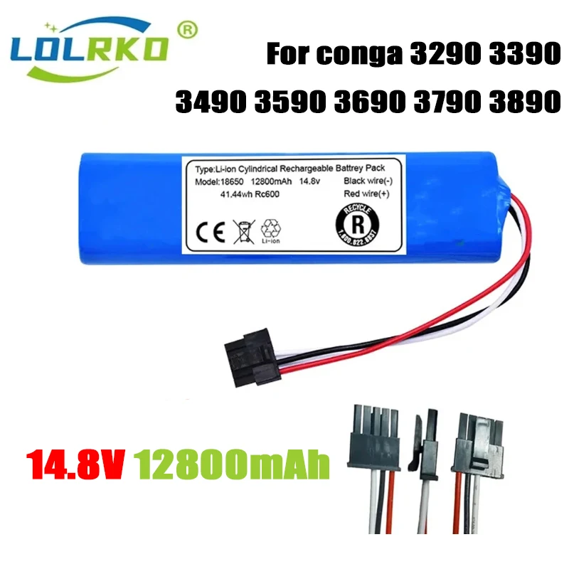 New 14.8V 12800mAh 4S1P Li-ion Battery Good Quality For CECOTEC Conga 3290 3390 3490 3590 3690 3790 3890 Robot Vacuum Cleaner