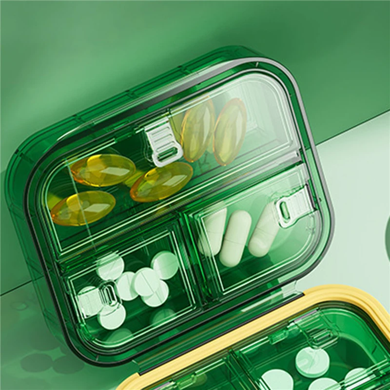 Storage Box Independent Medicine Box Portable Multi-grid Pills Container Storage Tablets Vitamins Medicine Fish Oils Storage Box