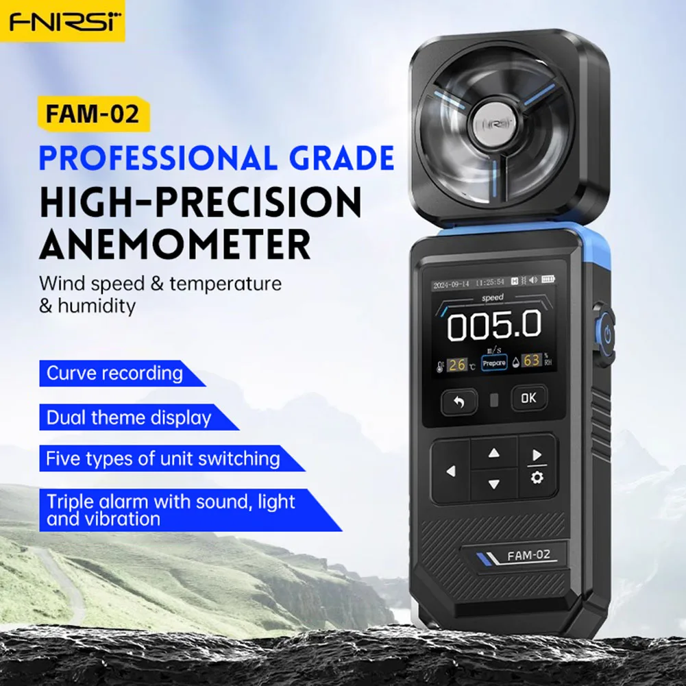 

FAM-02 3 in 1 High Accuracy Anemometer Thermometer Handheld Professional Anemometer Wind Speed Measuring Instruments
