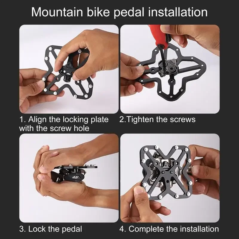"Pedaales de bicicleta autoblocantes de liberación rápida para bicicleta de montaña/carretera, pedales planos de conversión de zapato de bloqueo, accesorios de ciclismo (ajuste universal)"