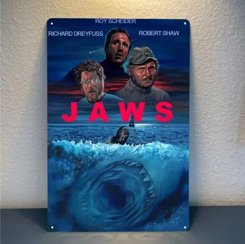 Jaws Retro Horror Movie Metal Poster Tin Sign - 20x30cm Plate