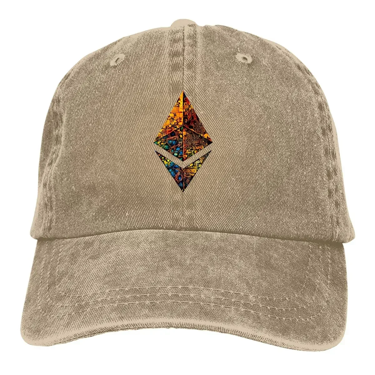 Pure Color Dad Hats Gold Leafed ETH Crypto Etherium Women's Hat Sun Visor Baseball Caps Cryptocurrency Peaked Cap