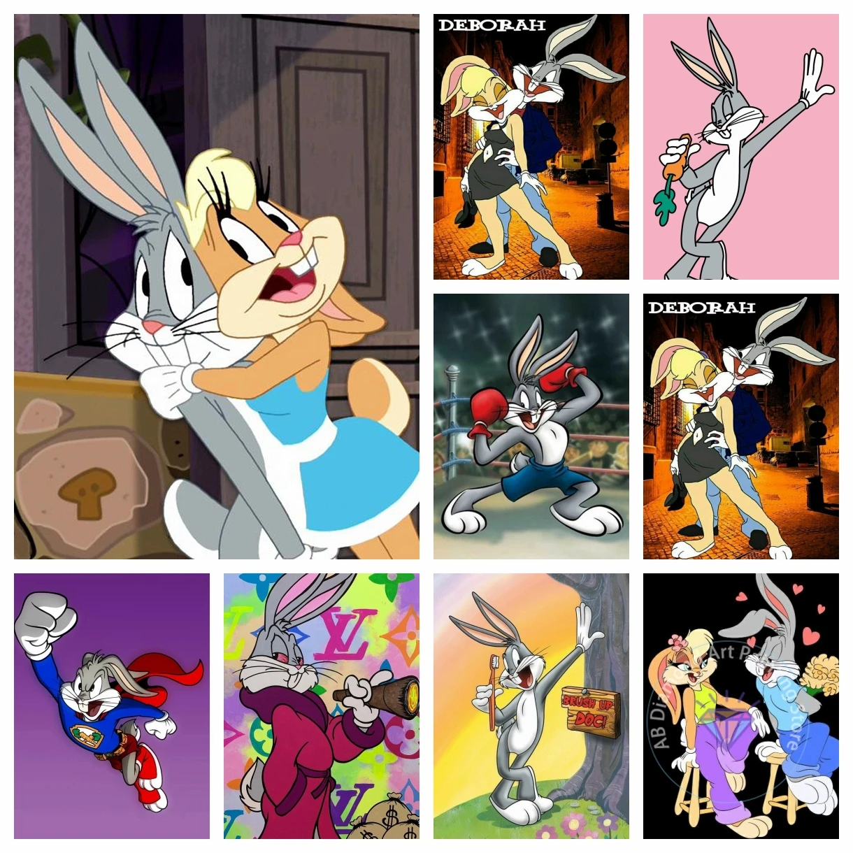 

Anime Cute Bugs Bunny Cartoon AB Diamond Painting Cross Stitch 5D DIY Pattern Jigsaw Pixel Mosaic Embroidery Room Decoration