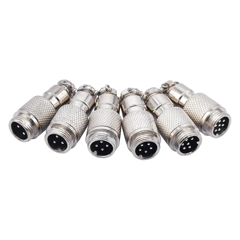 5pcs GX12 Cable butt joint connector push pull circular plug 2pin3pin4pin5pin6pin 5A 125v Male-Female butt  Connectors