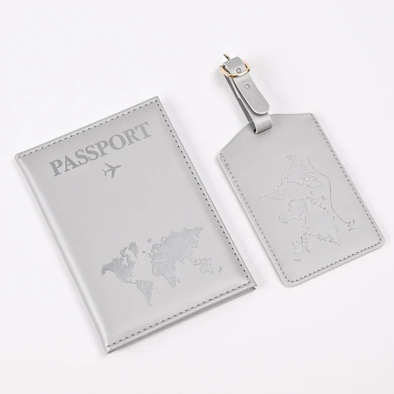 Couverture de Passeport en PU Solide pour Homme et Femme, Accessoire de Protection de Voyage pour Carte d'Identité et de Crédit