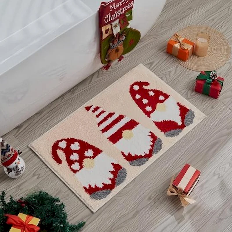 VIKAMA Christmas Soft, Anti Slip, Water Absorbing Entrance Doormat Pumpkin Maple Leaf Dwarf Carpet Indoor Home Decoration