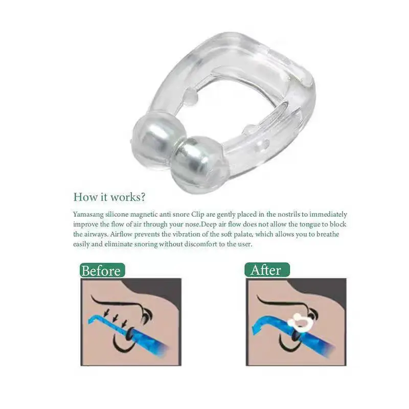 Magnetic Anti-Snoring Nose Clip Silicone Snore Nose Clip Snore Stopper Clip to Reduce Noise During Sleep Nose Snoring Clip