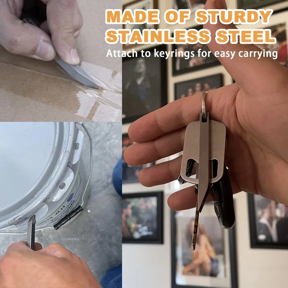 Multi-funcional pé de cabra chaveiro pingente de aço inoxidável barra de alavanca raspador abridor de garrafa barra de alavanca para diy casa atividades ao ar livre