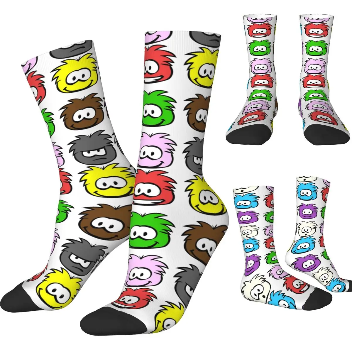 Men Socks Puffle Club Penguin Stockings Autumn Trendy Breathable Socks Design Cycling Anti Sweat Socks