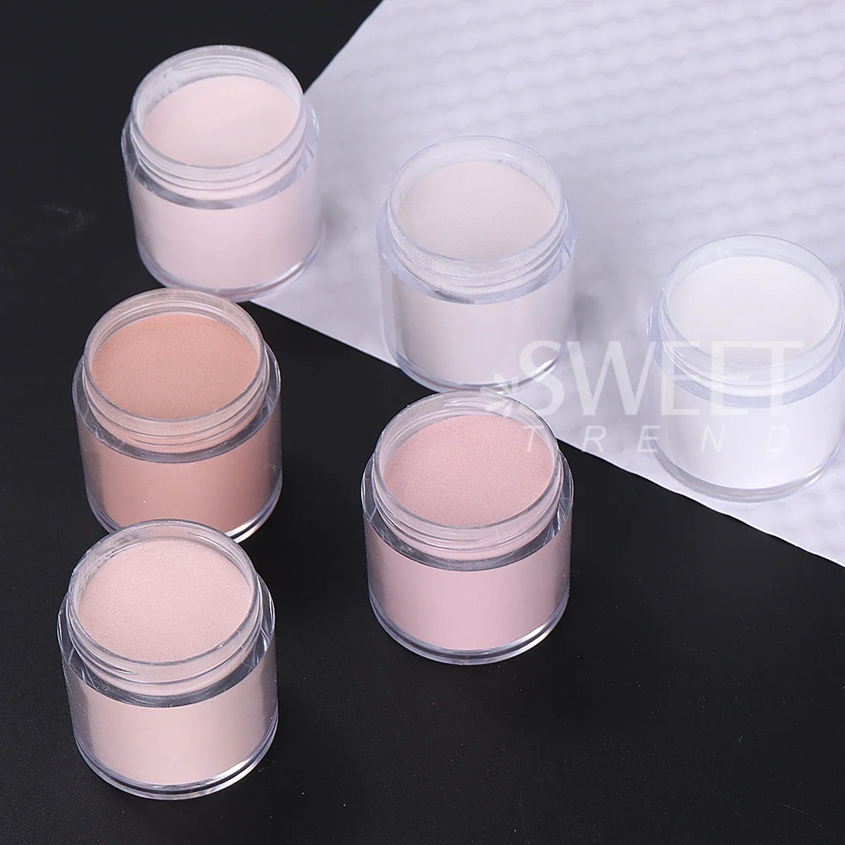 6 pezzi set di estensioni per unghie in polvere acrilica di colore nudo strumento di costruzione prolungato professionale design francese intaglio 3D decorazione punta manicure