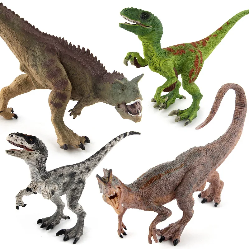 Velociraptor Dinosaur Figure Solid Realistic Dilophosaurus Model Jurassic Animal Toy For Kids Collector Educational Gift Desktop