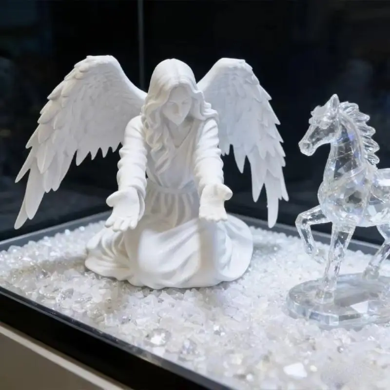 Versatile 3D Printed Plastic Angel Pen Stand for Office Desktop Organization