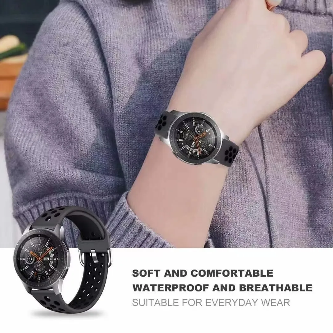 Two-color 22mm 20mm  Breathable replacement strap  Samsung Galaxy Watch 6-5-pro-/active 2 40-44mm galaxy watch 4 straps