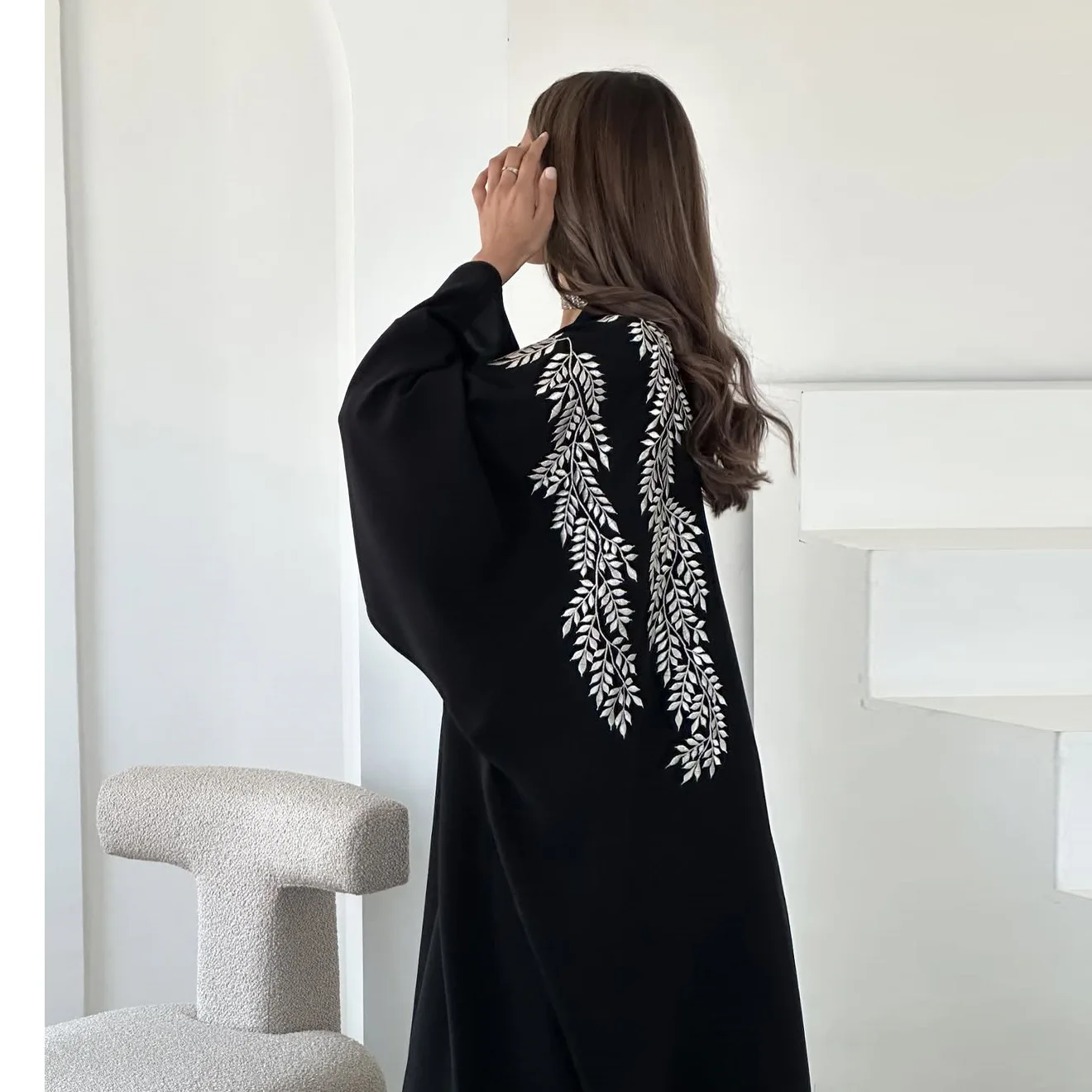 دبي المرأة التطريز المفتوحة كيمونو عبايات سترة فستان مسلم تركيا قفطان الإسلام الملابس جلابية قفطان فام رداء عربي جديد