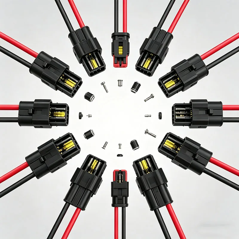2 Pin Way Waterproof Connectors Motorcycle Scooter Marine Waterproof Male Female Electrical Connector Plugs with Wire