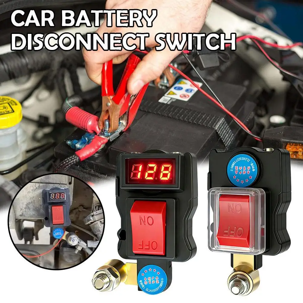 Interruptor de Desconexão de Bateria de Carro com Display Digital de Voltagem, Tipo T, para Veículos 12V e 24V
