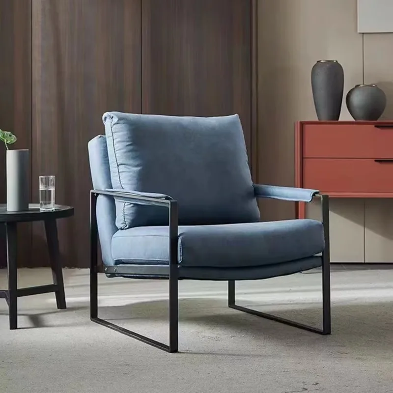 Modern armchair leather upholstered tufted revolving sofa living room leisure bedroom