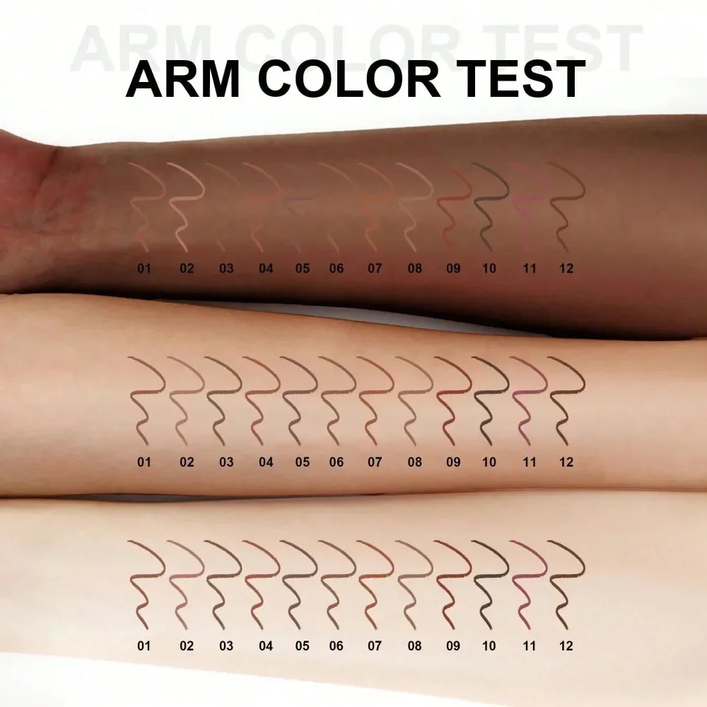 [12pcs Brown Lip Liners] 12pcs Long Lasting Brown Matte Lip Liners Gift Set Makeup | Easy To Apply Lip Pencils, Assorted Shades, - view 4