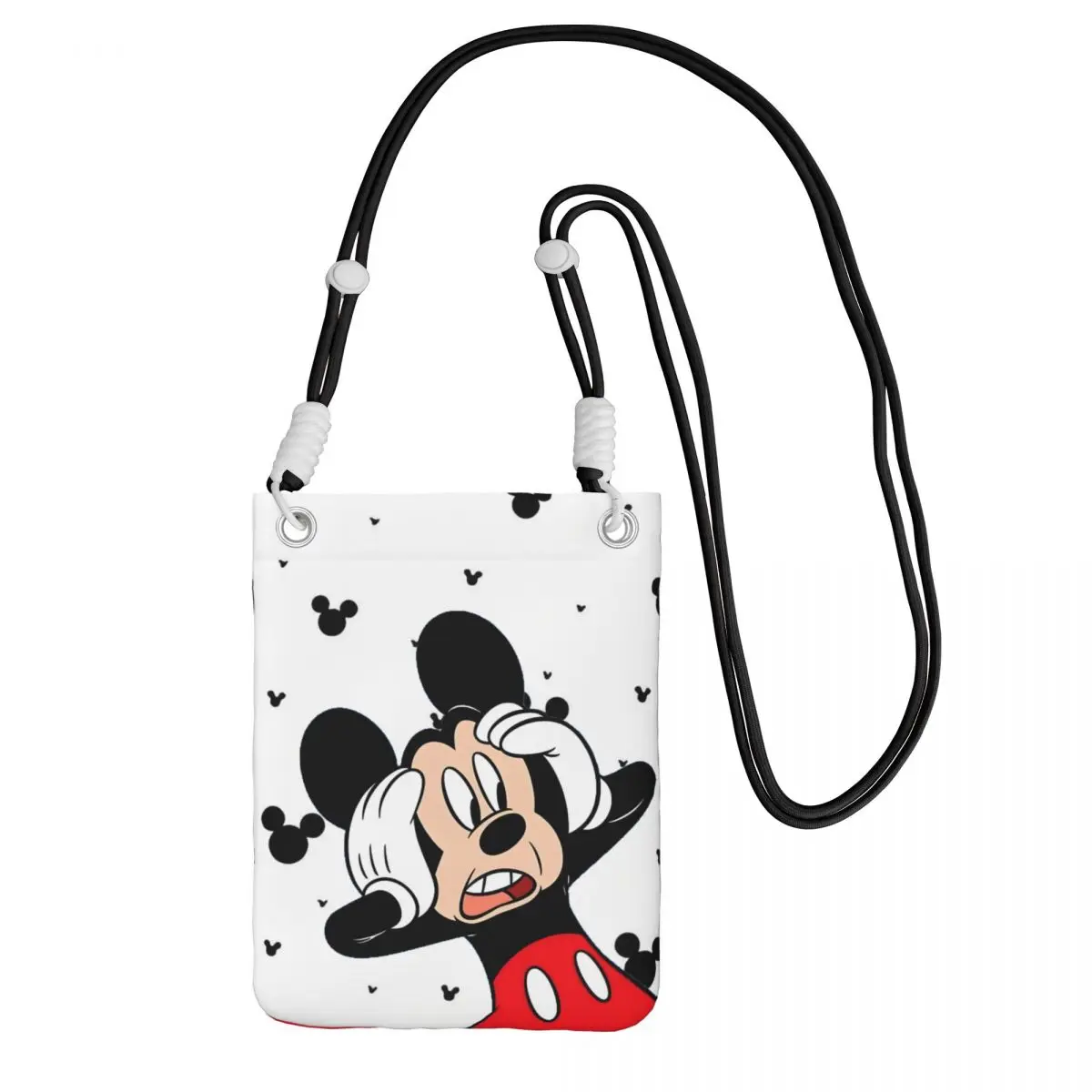 

Custom Mickey Mouse Carry A Mobile Phone Bag Diagonally Men Women Cartoon Shoulder Crossbody Detachable Shoulder Strap City Walk