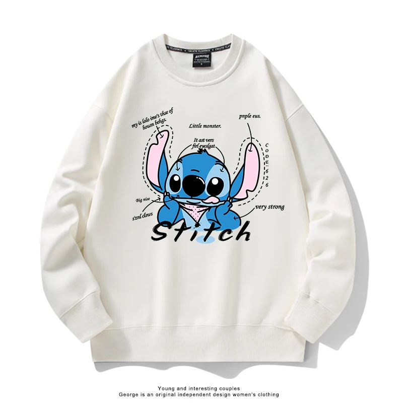 

Stitch Cartoon Round Neck Sweater Disney Animation Fashion Men and Women Universal Couples Wear Autumn and Winter Loose Clothes