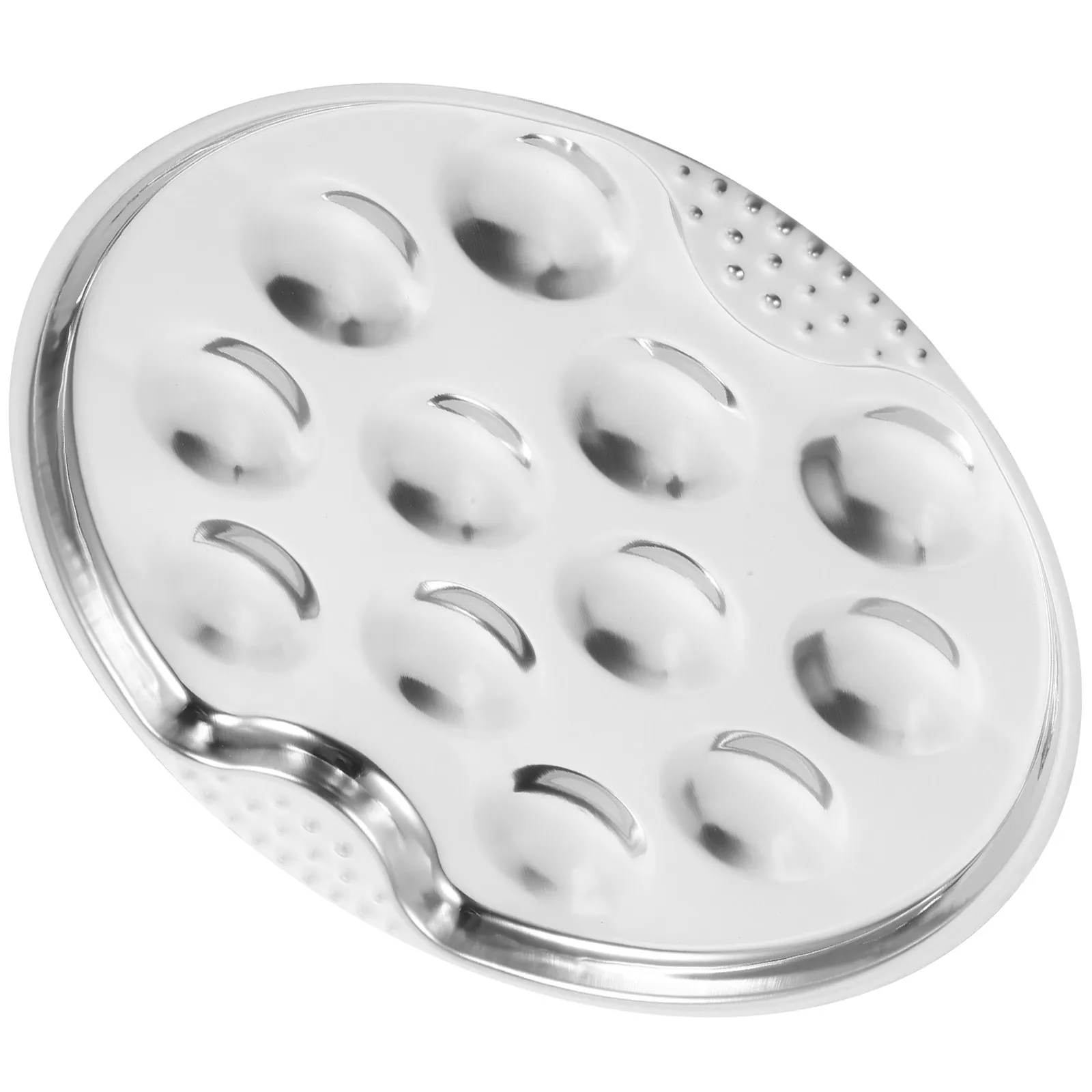 12-Compartment Stainless Steel Escargot Dish Stackable Snail Serving Plate for Oven to Table French Meal Sushi Eggs Kitchen