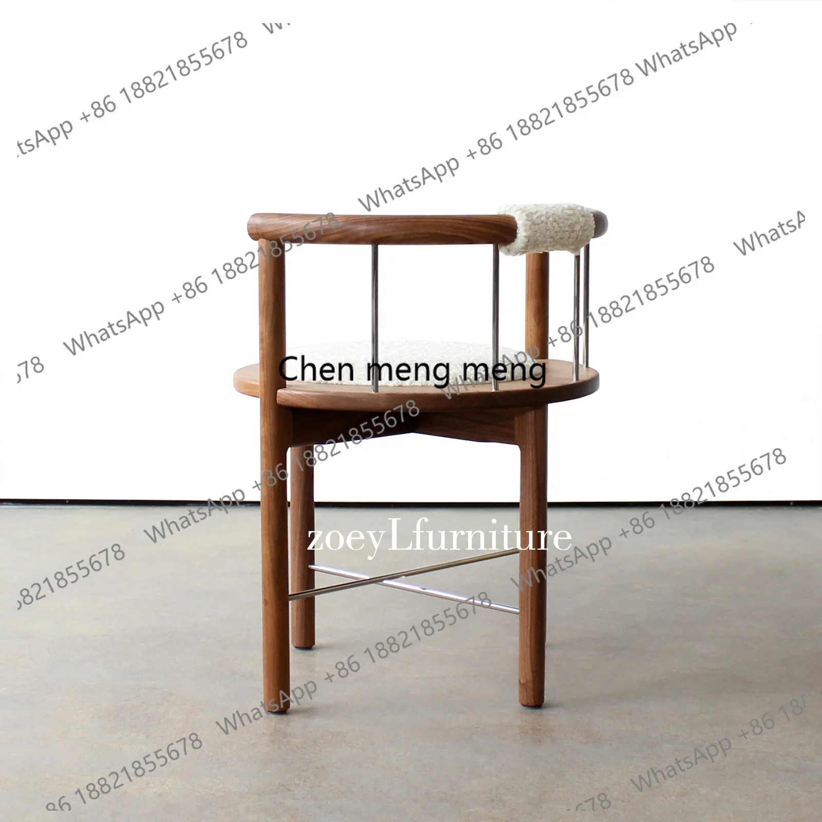 Medieval art solid wood dining chair, light luxury Nordic hotel, B&B, retro backrest negotiation chair