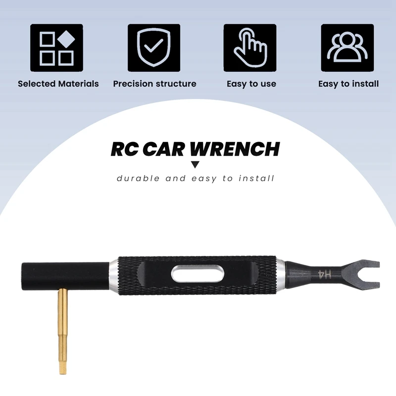 ABJL Wrench Turnbuckle Nut Ball End Joint Remover Universal Tool for RC Car Black & Silver