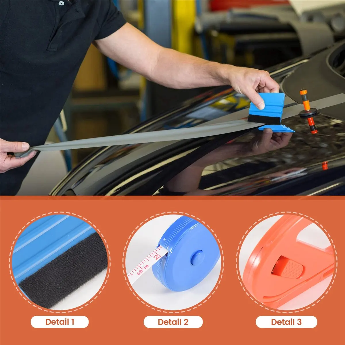 828 Mega Sale 20 Pcs Car Vinyl Wrap Tool Kit, Wrap Squeegee Wallpaper Smoothing Tool for Car Wrapping and Install Wallpaper