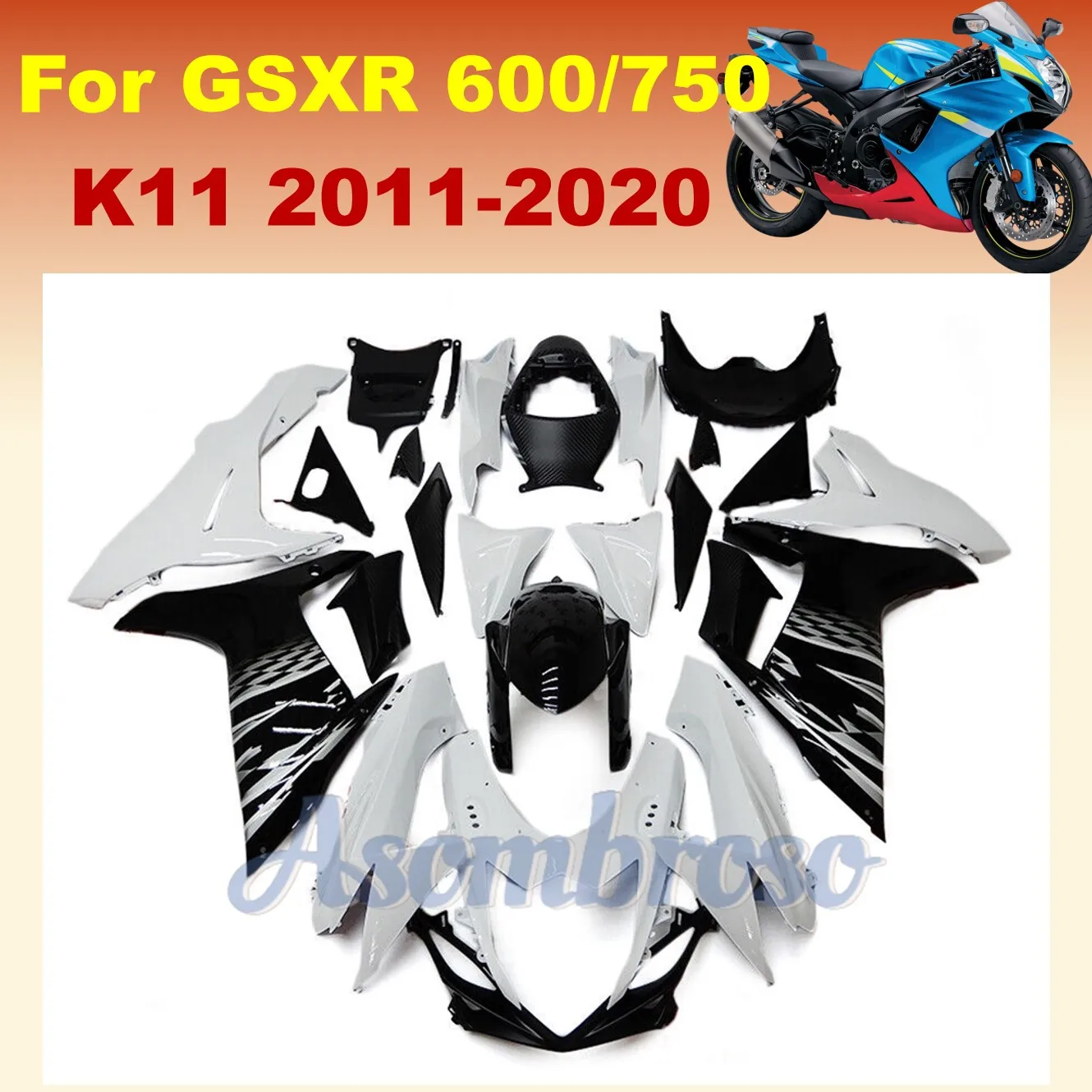 

New ABS Plastic Shell Motorcycle Fairing Kits Fit For GSXR600 2011-2020 2019 GSXR 750 GSXR750 12 13 14 15 16 17 18 Bodywork Set