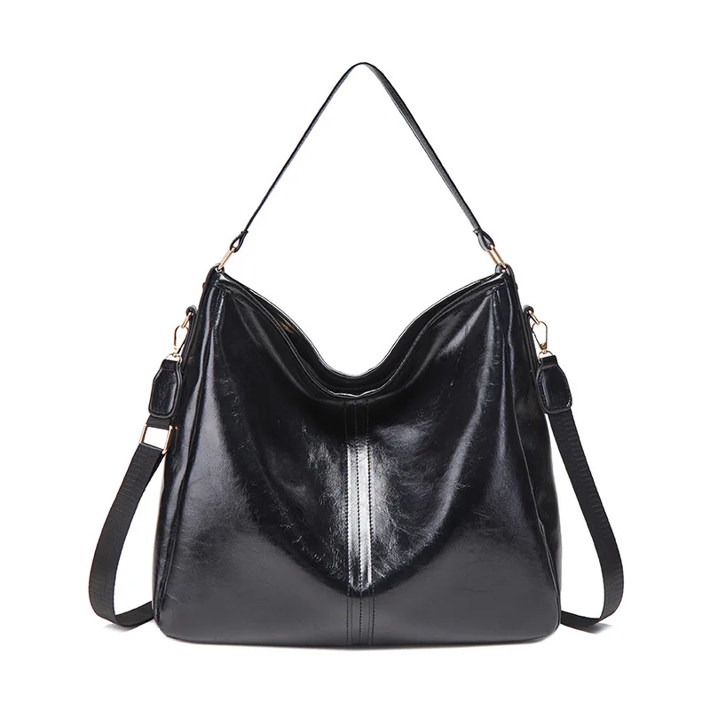 

Vintage Oil Wax Leather Tote Bag for Women, Large Capacity Shoulder Crossbody Bag, Commuting Casual Soft Leather Bucket Bag, Versatile Large Capacity Crossbody Bag for Work and School