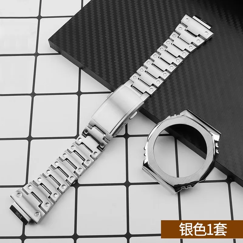 For Casio G-shock GA2100 GA2110 Stainless Steel Watch Strap Modified Bezel Watchband Metal Case Ga2100 GA-B2100 Men Accessories