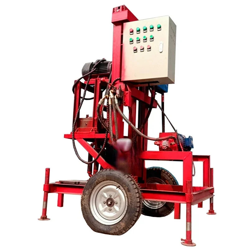 Portable Water Well Drilling Machine Small Borehole Rig Water Well Drilling Machine Borehole Diameter 90cm Electric