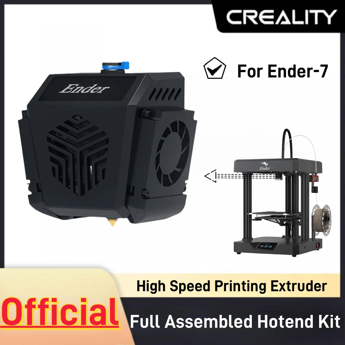 

CREALITY 3D Printer Original Ender-7 Extruder Full Assembled Hotend Kit Double Fan Nozzle for Ender-7 3D Printer Parts