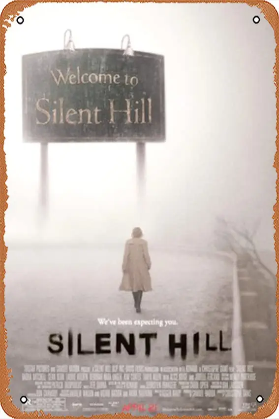 Silent Hill Tin Sign Metal Vintage Tin Signs Bar Cafe Home Wall Decor Retro movie Poster 8x12 Inch