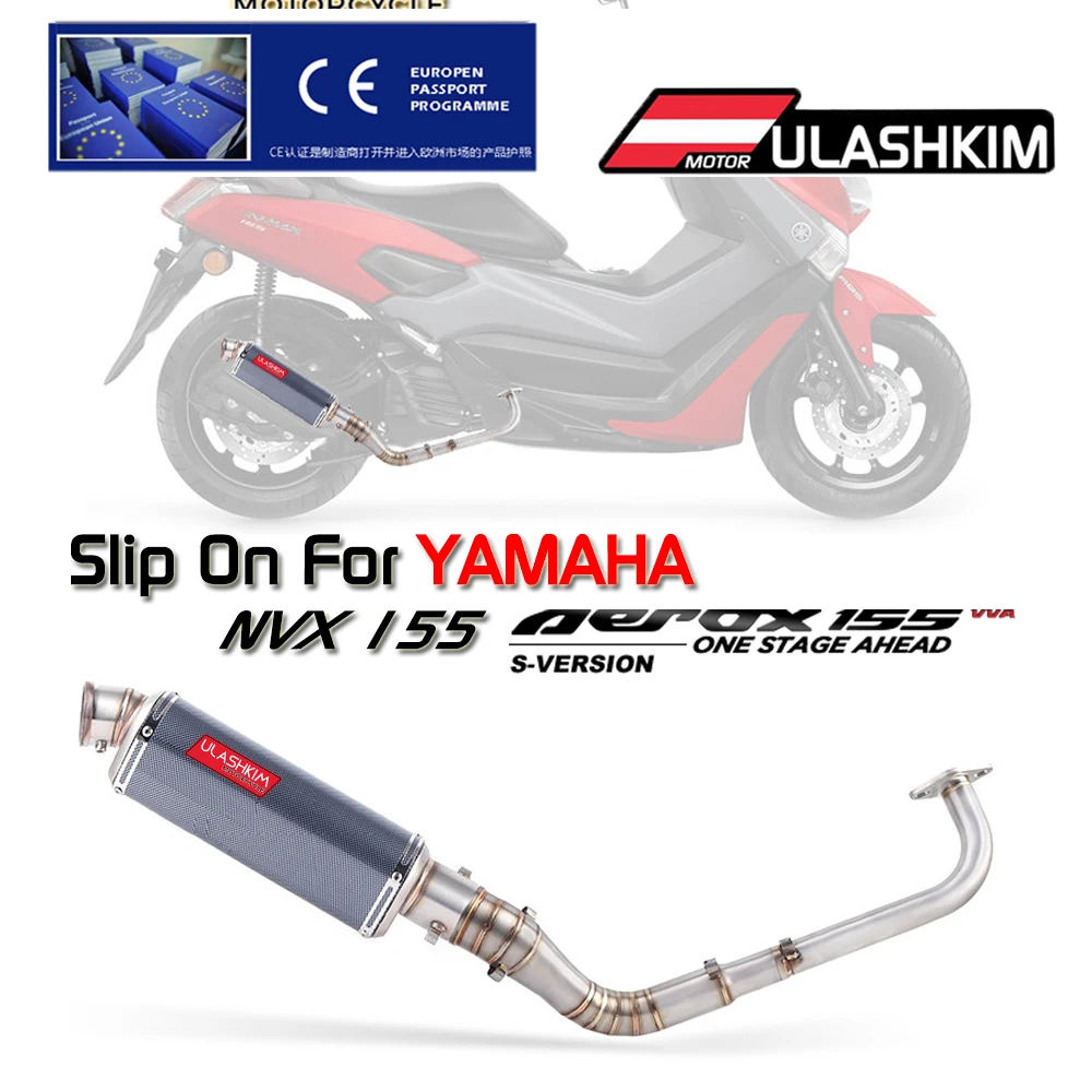 NVX155 Aerox155 Modified Front Middle Link Pipe Scooter Exhaust Muffler Escape Full System Slip On For YAMAHA NVX 155 Aerox 155