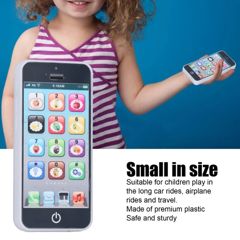 Baby Mobile Phone Toy Simulation Shaped Clear Music Cool Light English Mobile Phone ToyBlack view 5
