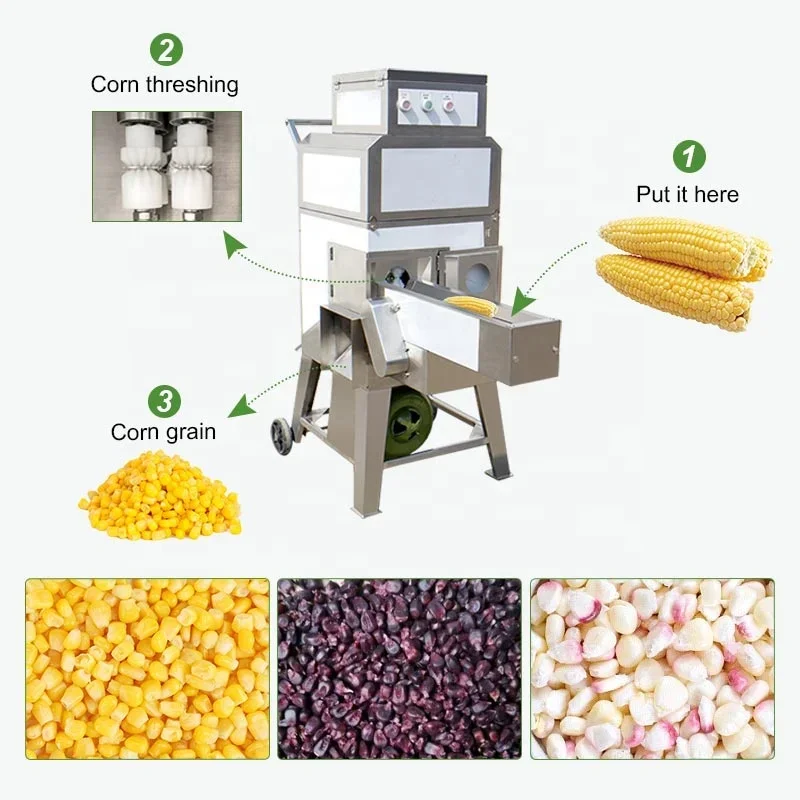 Sweet Cutter Maize Corn Remove Cob Remover Husker Process Shell Thresh Sheller Thresher Machine