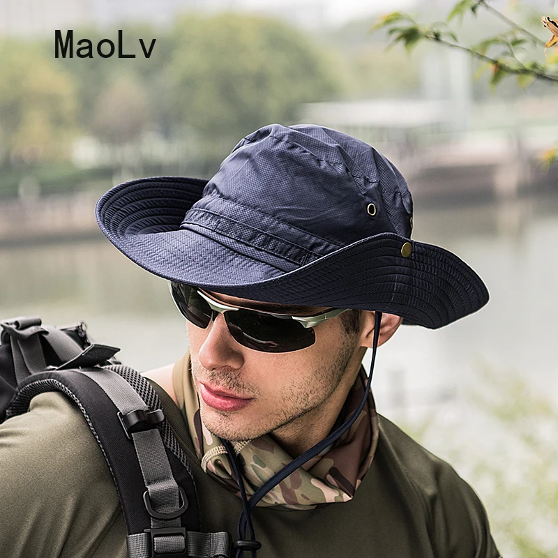 Outdoor Sun Hat for Men Summer Quick Drying Breathable Short Brim Bucket Hat Women Hiking Fishing Safari Visor Cap Gorras