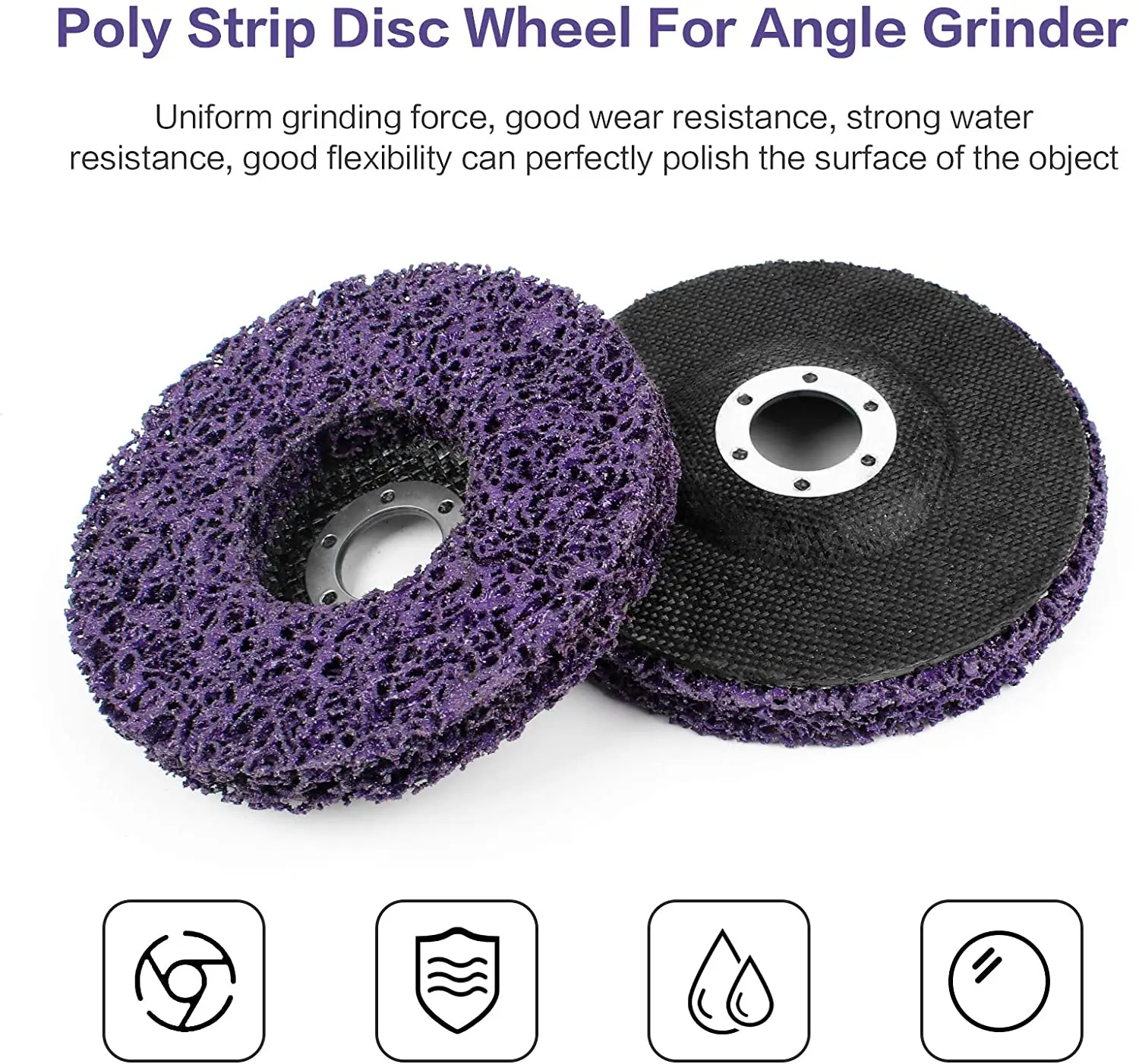 100/115/125mm Grinding Disc 1pcs Poly Strip Disc For Angle Grinder Metal Woodworking Rust Removal Cleaning Polishing Abrasives