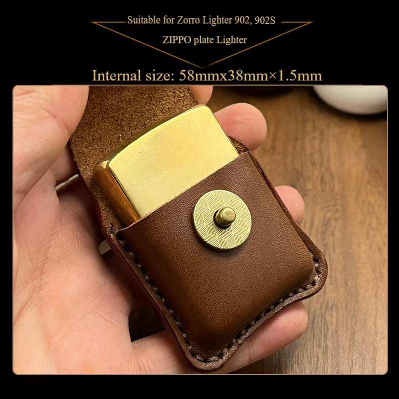 A02 Zorro Lighter Leather Case Vegetable Tanned Leather First Layer Cowhide Retro Style Wearable Belt Men's Leather Case Gift