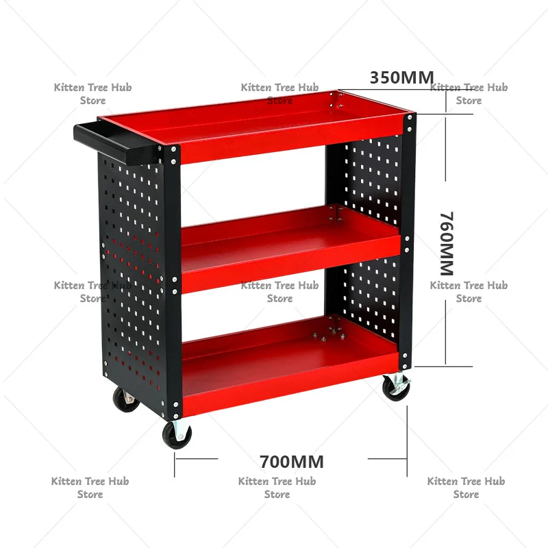 Heavy Duty Mobile Repair Tool Trolley Cart Thickened 3 Tier Auto Service Tool Cabinet Rolling Mechanics Toolbox Parts Storage