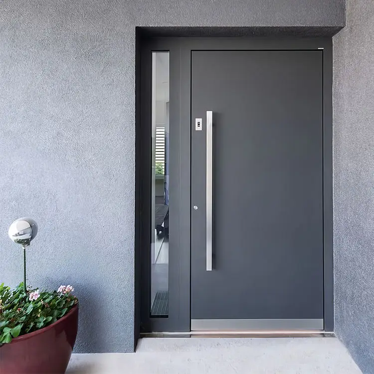 High Quality Sturdy Bulletproof Aluminum Alloy Entrance Door Fire Prevention Theft Prevention Front Doors Manual Hinged Doors