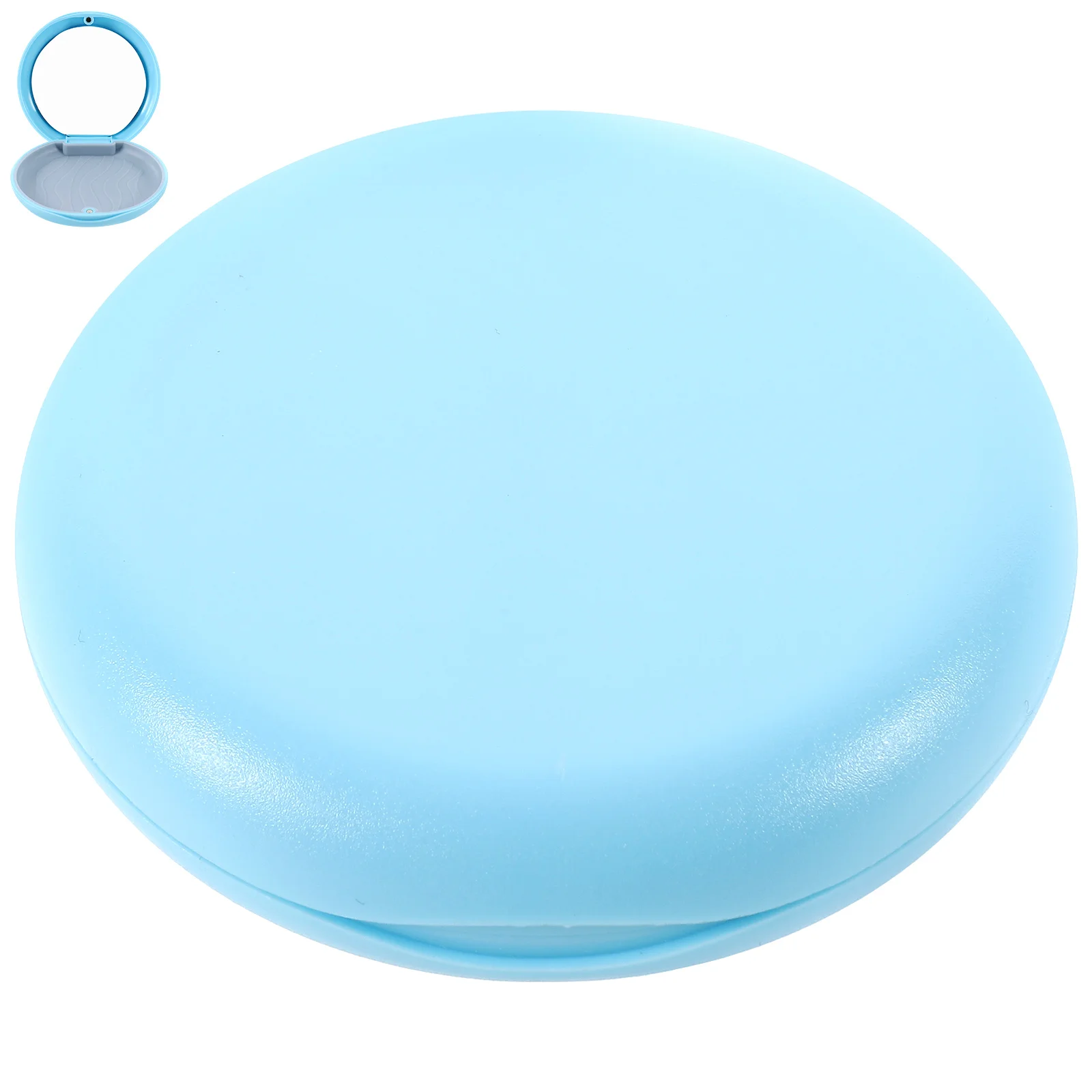 Compact Denture Case with Mirror Magnetic Closure Portable Retainer Holder Strong Plastic Design Easy Carry for Daily Use