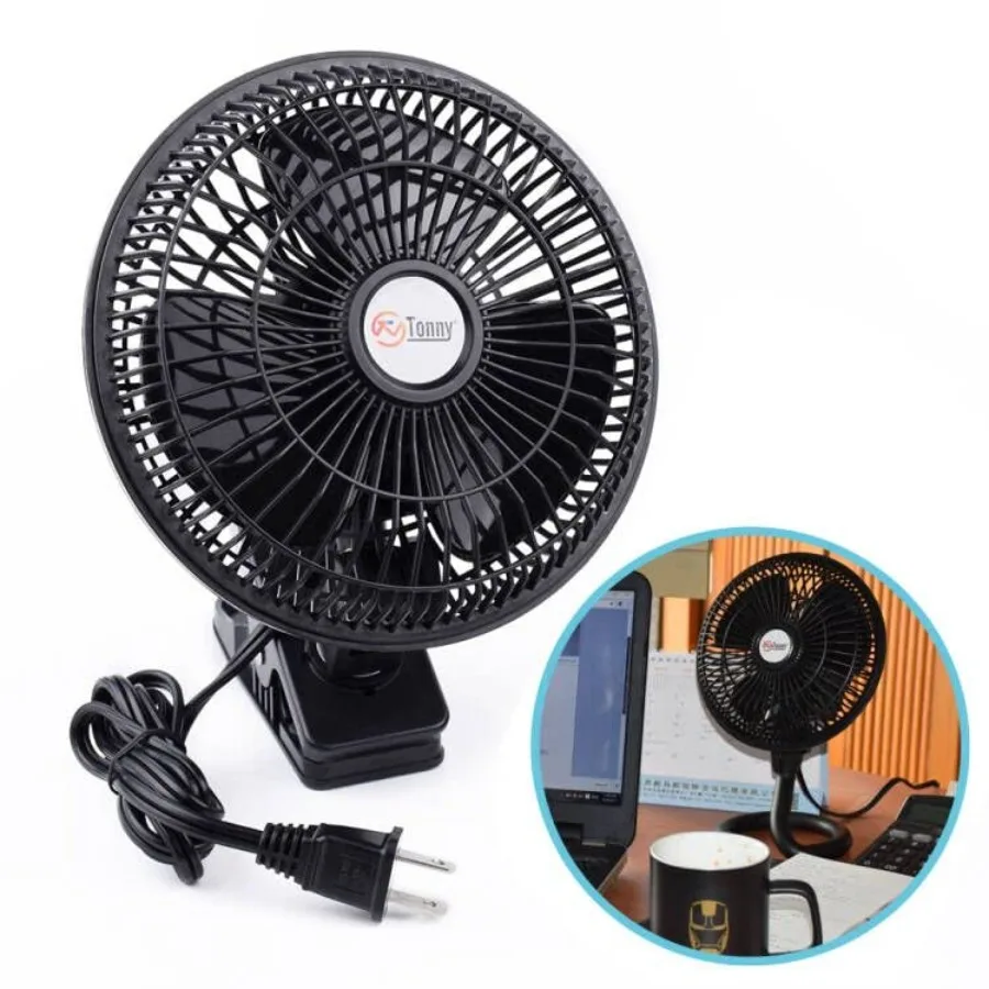 

Clip-on Fan, AC 110V 6 Inch Adjustable Clip Table Fan with 2 Speeds Wind, Personal Cooling Fan with 6 Foot Cord and Plastic Saf