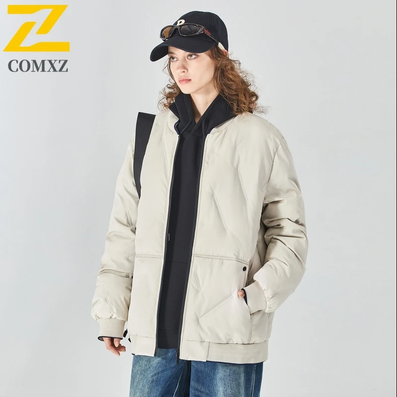 2025 جديد كبير الحجم الشتاء سترة الرجال زي بيسبول القطن ريشة سترة سميكة الدافئة ملابس خارجية في الهواء الطلق الشارع معطف الموضة الدافئة