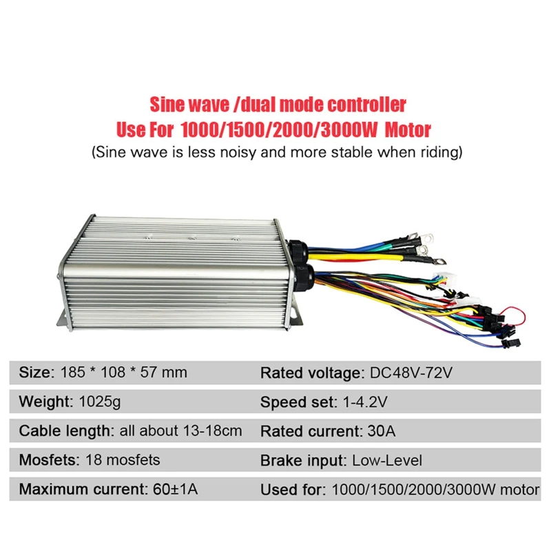 For 48V-72V 1000W-3000W Motor Electric Bike Motor Controller Kit With S900 LCD Display Electric Bicycle Accessories