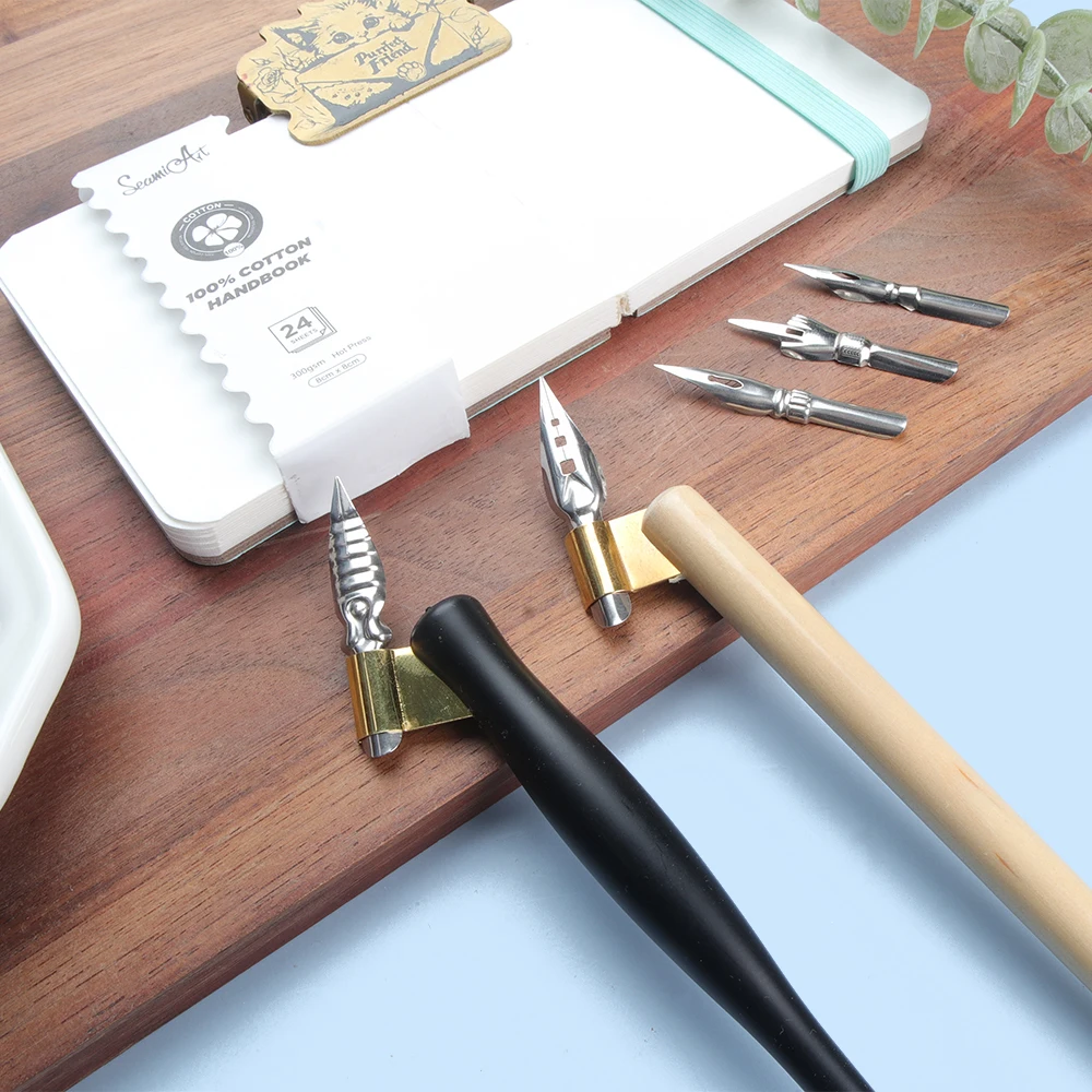 SeamiArt 1pc Multifunctional Dip Pen Holder with Flange 5pcs Pen Nib Set For Artist Anime Comic Calligraphy - view 5