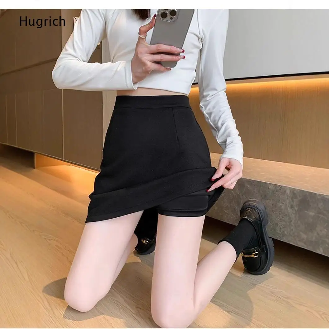 Minimalist High Rise A-Line Short Skirt Smooth Soft Fabric Wrinkle Resistant Basic Slimming Mini Skirt Bottoms