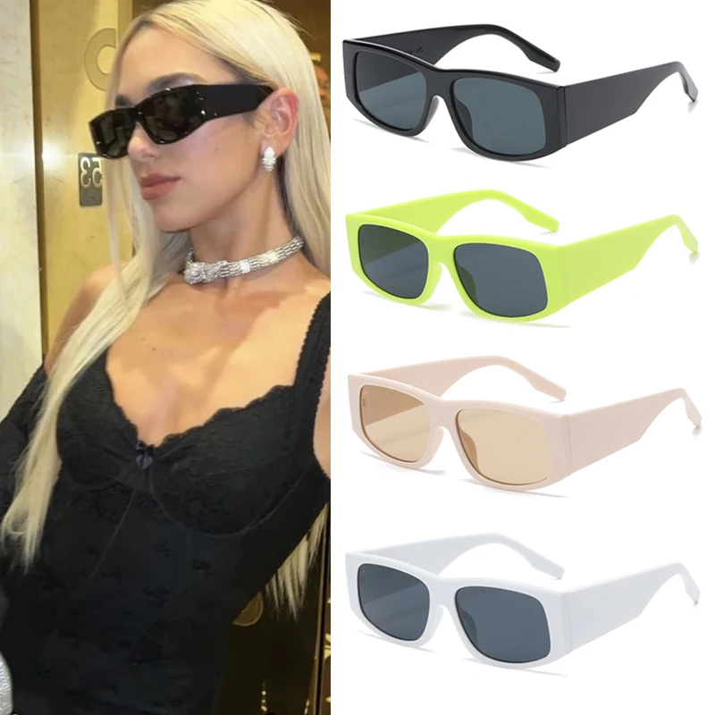 4 ชิ้น Retro หญิงสี่เหลี่ยมผืนผ้ากรอบแว่นตากันแดดผู้หญิงแบรนด์หรู UV ทนแว่นตากันแดดที่มีสีสันแว่นตาออกแบบที่เรียบง่าย